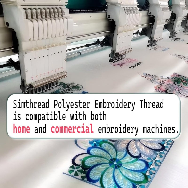 simthread 5500Yds Embroidery Thread, 5000M High-Yardage 40WT 100% Polyester Thread – 170+ Vivid Colors, High-Speed Rated – Compatible with Brother, Singer, Janome & More - Powder Gray S103 - Image 5